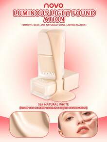 NOVO 持久控油粉底液，不脱妆。遮瑕、平滑、提亮肤色，打造自然水润妆效。适合所有肤质。 - 02#自然白 - 查看 1