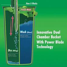 Rinse 'n Wring Mop And Bucket System Microfiber Floor Mop Hardwood Floor Cleaner Wet Dry Mop Clean Dirty Chambers Power Blades 4 Total Microfiber Pads - 5 miếng lót - Xem 4