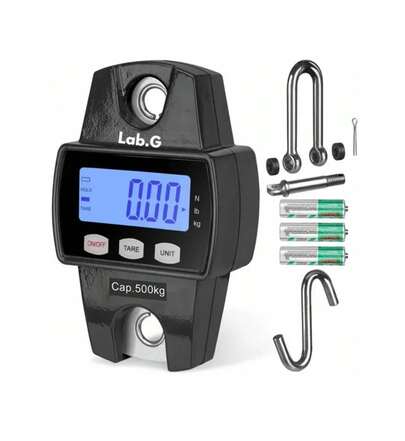 Báscula Industrial Lcd Digital Lab.G Portátil Para Colgar 500 Kg Negro