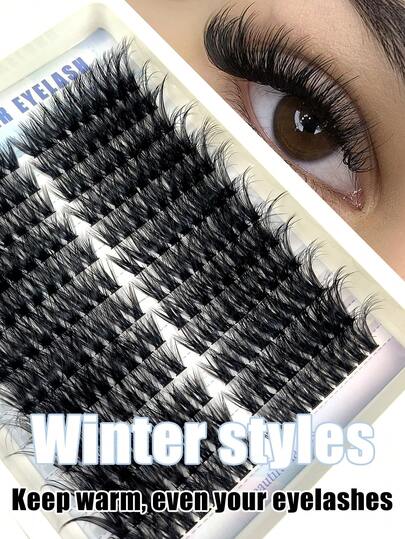 216 szt. rzęs w kształcie litery D, kępki rzęs, przedłużanie rzęs, duża objętość, pojedyncze rzęsy, 10-18 mm, mieszane tacki, sztuczne rzęsy z norek, puszyste, wydłużające ogonki oczu, dramatyczne efekty makijażu, odpowiednie na prezent dla miłośników piękna