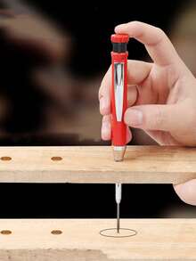 1PC Woodworking Mechanical Pencil, Replaceable Lead, Multiple Colors, Single Color Metal Pencil For Woodworking, 45mm Long, With Pencil Sharpener And Marking Tool, Suitable For Construction And Woodworking, Long Nose Deep Hole Mechanical Marking Pen, Suitable For Woodworking, Drawing, And Construction Tools, Built-In Sharpener, Metal Long Head Deep Hole Woodworking Pencil, Professional Engineering Woodworking Pen, Quick Drying Hook Marking Pen