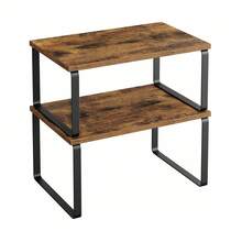 Estantes de madera para especias set de 2 estantes apilables expandibles para cocina fregadero despensa y baño organización moderna multiusos almacenaje especiero estantería resistente compacta hogar - ámbar - Ver 9