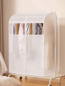 悬挂式垂直衣物防尘罩 - 衣柜整理袋和保护袋 | 带可见窗口 - 方便取用 | 非常适合衣柜和晾衣架 | 可重复使用的储物袋 | 适用于羽绒服/大衣/连衣裙/西装/裤子 | 房间装饰 - 家居装饰 - 日常用品 - 透明磨砂白 - 查看 1