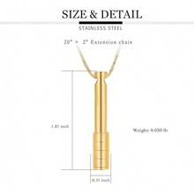 nuevo-2025Yinplsmemory - Collar de urna de barra cilíndrica para cenizas, collar personalizado de cenizas, collar de recuerdo de un ser querido - Oro - Ver 3