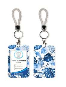 1pc ABS Floral Series Fashion Personalized Cartoon Pull-Push Card Holder, Student Wristband Card Holder, Fresh Plant Pattern, ID Bus Protection Case, Student Campus Card Protection Case - Multicolor - View 11