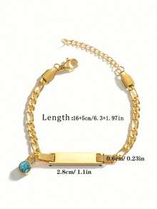 1 Stück personalisiertes Armband mit Geburtsstein, aus Edelstahl, kann mit Name/Datum/Text/Koordinaten angepasst werden, Familien-Armband, bedeutungsvolle Gedenk-Armband, personalisiertes Geschenk, geeignet für Männer und Frauen, angepasster Schmuck, modisches Design, Kristall-Dekor, personalisierter Schmuck, Valentinstag Geschenk, Eid Al-Fitr Geschenk, Muttertags Geschenk, personalisiertes dekoratives Geschenk für sie - Verschiedenfarbig - Übersicht 7