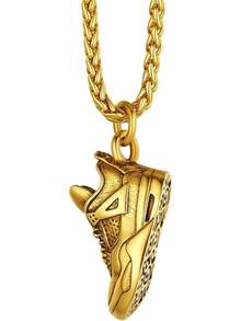 Richsteel 3D/Basketball/Soccer/Baseball Ball Boxing Glove Cool Pendant Men, 316L Stainless Steel Sneaker Chain,Sport Fan Jewelry - 04-金色運動鞋 - 查看 12