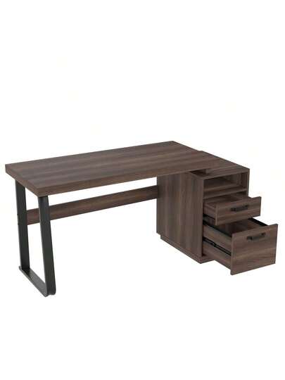 Moderne Minimalist Bureau Measuring 135 54 Cm, MDF Desktop Surface High Quality Steel Tubing, Load Capacity Multifunctional Storage Silent Drawer, Filing Cabinet view 3