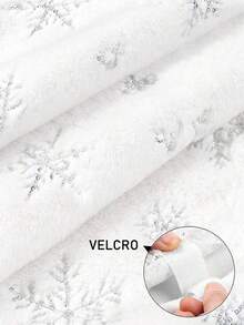 1pc Soft Faux Wool Long Plush Pure White Christmas Tree Skirt, Soft Texture Holiday Decor Christmas Tree Skirt, Festive Atmosphere Tree Skirt, Suitable For Scene Decor, Room Decor, Home Decor, Holiday Party Decor, Christmas Decoration - Silver Snowflakes - View 3