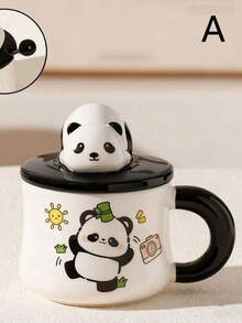 Super life 1pc Cute Panda Pattern Ceramic Coffee Mug - Washable Tea Cup, Gift For Panda Lovers - Multicolor - View 15