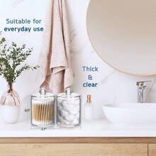 Storage Cabinet With Doors For Toilet Paper Floor Standing Bathroom Organizer With 2 Apothecary Decor Jars Shelf Organizer Black - 黑色 - 查看 6