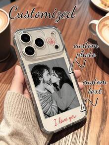 Capa de celular personalizada, proteção total contra quedas, com fotos em alta definição de casamento, casal, família, animais de estimação, férias e amigos. Compatível com iPhone 17/17PM/17PRO/AIR/16PM/16/15/14/13/12/11 e S25/S24/S23/S22/S21/A55/A53/A52/A15/A13/A12 e outros modelos. - Claro - Ver 3