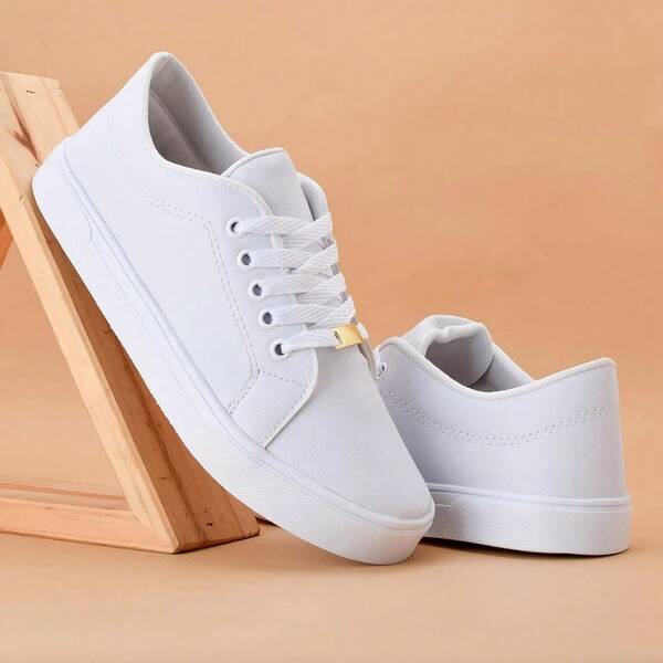 tenis casual feminino sapatenis versatil confortavel branco dia a dia  Ar livre