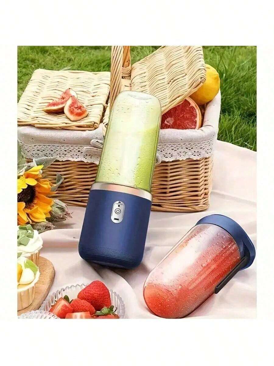 Mini USB Rechargeable Juicer - Cordless Fruit & Vegetable Blender - Blue - View 1
