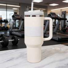 40 Oz H2.0 Tumbler With Handle, Double Walled Vacuum Insulated Stainless Steel Water Bottle Premium Summer Drinkware Portable Handy Flask Travel Mug Iced Coffee Cup For Outdoor Camping, Hiking, Driving, Travel, Perfect Gift Idea - Kem - Xem 1