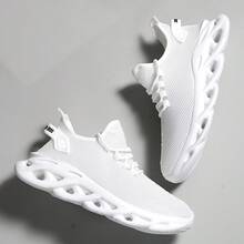 男士时尚多功能运动跑步鞋，适合日常穿着 - 白色 - 查看 4