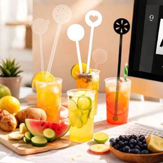 10pcs Cocktail Swizzle Sticks Clear Drink Stirrer Swizzle Stick Beverage Mixer Cocktail Coffee Drink Stirrers For Bars Cafes Restaurants Home Craft Product