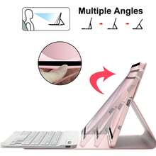 TenYide Slim Bluetooth Keyboard + Tablet Magnetic Protective Case, Multi-Angle Stand, Foldable Stand, Anti-Fall/Shock/Dust/Fingerprint, Tablet Protective Cover Compatible With Ipad Series/ Galaxy TAB Series/ MatePad Series/Honor Pad Series/ Pad Series/Redmi Pad Series/ Tab/ Xiaoxin TAB Series, Multiple Color Options - Color - View 3