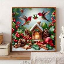 Kit de pintura de diamante 5D DIY sem moldura (1 unidade), pintura de diamante de pássaro, projeto de arte criativo para decoração de parede, decoração de festas, decoração artística para casa e escritório, arte de parede vibrante, presente artesanal para amigos, aniversário, Natal, Dia de Ação de Graças.