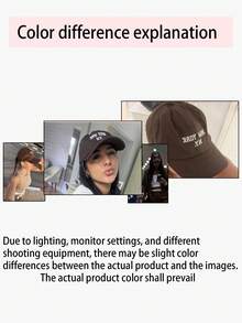 1pc Women's Letter Embroidered Baseball Cap, Fashionable Versatile Adjustable Snapback Hat For UV Protection