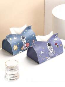 1pc Astronaut Shaped Tissue Box, Suitable For Nursery, Creative Waterproof Cute Luxury Astronaut Tissue Box, Home Tissue Paper Storage Box - Multicolor - View 6