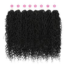 女神辫钩编假发 14/18/22 英寸，1/8 包，女士波西米亚风柔软辫子，预绕式河流钩编辫子，卷曲发尾 - 彩色 - 查看 30