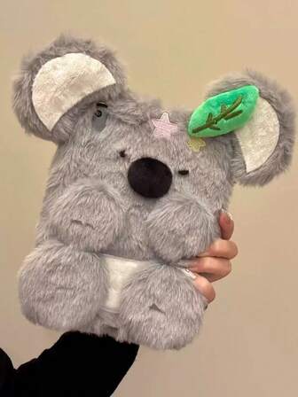 Wnter Cute Grey Plush Koala Compatible With IPad 2025 Protective Case, Compatible With Apple Compatible With IPad 10th Gen, Compatible With IPad Air 7/6/5, Compatible With IPad Pro 11 Inch