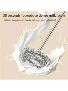 Mini Cordless Milk Frother - USB Rechargeable With Travel Case For Latte Art - 白色 - 查看 10