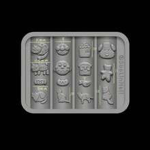 1 件卡通纽扣、钥匙扣、心形锁、水果、星星、小猫、饼干形状透明硅胶美甲模具，创意装饰配件