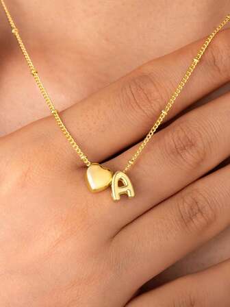 1pc Fashion Letter Love Necklace Exquisite Simple Fashion Commuting Style Clavicle Chain