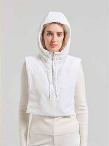 1pc Unisex Detachable Hooded Scarf, Versatile Warm Neck Gaiter For Winter