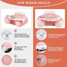 Blublu Park Asiento iable más ancho en forma de U para bebé de 3 a 36 meses silla de bebé portátil con bandeja sensorial de actividad para sentarse asientos de piso y tumbonas io - Rosado - Ver 2