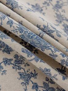 1 pieza Mantel con estampado floral de rosa azul vintage elegante, cubierta de mesa rectangular lavable para mesa de comedor, mesa de café, mesita de noche, mesa redonda, decoración del hogar, adecuado para comidas familiares, cocina, cena, fiesta, boda, camping, picnic, todas las estaciones, primavera/verano - azul y blanco - Ver 3
