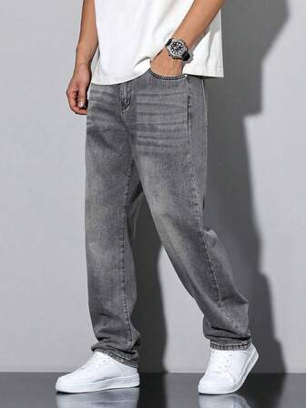 Teen Boy Casual Loose Fit Pocket Jeans
