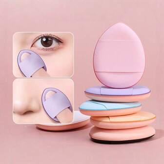 Mini Thumb Makeup Sponge, Dual-Use Powder Puff For Liquid Foundation, Doesn't Absorb Powder