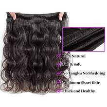 15A Brazilian Body Wave Bundles Human Hair (20 22 24 Inch)  Unprocessed Body Wave Human Hair Quick Weave Hair 3 Bundles Thick Remy Virgin Hair Extensions Natural Color - Natural Black - View 4