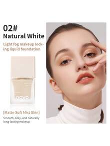 NOVO 持久控油粉底液，不脱妆。遮瑕、平滑、提亮肤色，打造自然水润妆效。适合所有肤质。 - 02#自然白 - 查看 12