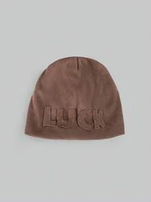 DareSee 1顶女士针织“LUCK”字母帽，时尚宽松休闲帽，音乐节礼物 - 多色 - 查看 7