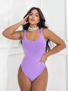 Kit 3 Basic Bodysuits With Thick Straps And Elastic With Discreet Neckline, Shapewear, Versatile Casual Fashion, Casual, Gringa Blogger - 黑白淡紫色 - 查看 2