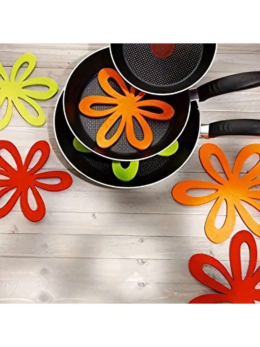 6 Pieces/Set Table Utensil Insulating Mat, Pan Bottom Cushion, Insulating Cooking Divider, High Quality Table Divider Mat, Ceramic Utensil Protector Mat, Home Kitchen Utensils - Multicolor - View 1