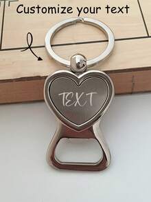 1pc Stainless Steel Heart-Shaped Bottle Opener Keychain - Portable, Uncharged Beer Opener With Metal Ring, Ideal For Parties & Gifts, Party Accessory | Heart Shaped Opener | Durable Metal, Bottle Opener Keychain