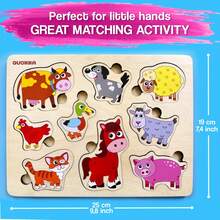 QUOKKA Wooden Puzzles For Toddlers Ages 1-3 –  Educational Wooden Toys For Kids Ages 3-5 - Animal Sea, Bugs And Birds  Learning Toy For Kids - 動物2.0 - 查看 3