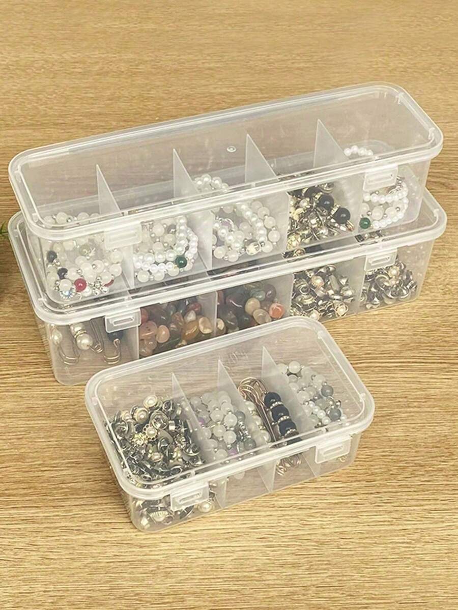 1pc Transparent Anti-Oxidation Bracelet/Bangle/Necklace Jewelry Box, Bead Organizer - White - View 1
