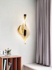 1PC/2pcs Modern Gold LED Wall Lamp With Stainless Steel Base Elegant Lighting For Living Rooms, Bedrooms And Corridors Luxury Home Decor Accent Wall Lamp