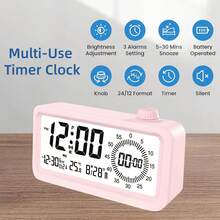 1-Pack Mirror Surface Digital Alarm Clock Adjustable Brightness, Date & TemperatureDisplay USB Powered 12/24 Hour Rectangular Bedroom Alarm Clock For Home OfficeDecor, Digital Display Clock Alarm Clocks For Bedroom