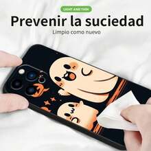Fundas Para Iphone TPU Compatible Con IPhone 16/16E/16Pro/16Plus/15/15ProMax/15Pro/11/12/13/14ProMax/11Pro/11ProMax/12Pro/12ProMax/13Pro/13ProMax/14Pro/14ProMax Y Compatible Con Galaxy S22, S23 Y S24, Fantasma Bonito, Funda Suave Creativa Y Premium, Resistente Al Agua, A Los Golpes Y A Los Arañazos - Fantasma negro ZBTPU - Ver 4