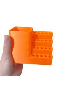 25/50孔多功能工具收纳架，带钻头架 - 塑料壁挂式工具收纳，适用于1/4英寸六角钻头，设计紧凑轻便，彩色隔层（蓝、黄、红），适用于家庭和工作室收纳，工具架，结构坚固，优质塑料，是专业技工和DIY爱好者的必备之选。 - 彩色 - 查看 14