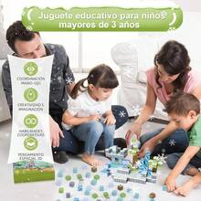 Sicilaien Bloques Magnéticos 150PCS, Juego de Bloques Temáticos de Hielo, Cubos Magnéticos para Niños, Juguetes Educativos de Aprendizaje Stem para Niños de 3+ Años de Edad - 1 - Ver 2