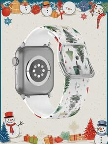 [Pasek do inteligentnego zegarka z motywem świątecznym] 1-częściowy silikonowy pasek do inteligentnego zegarka, kompatybilny z zegarkiech, pasuje do rozmiarów koperty 38/40/41/42/44/45/46/49 mm. Kompatybilny również ze smartwatchsung, Huami, Garmin i Honor o standardowej szerokości mocowania 20/22 mm. Prezent świąteczny dla kobiet/mężczyzn