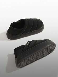 Men's Autumn/Winter New Thick Sole Indoor/Outdoor Lightweight Warm House Slippers - Black - View 4